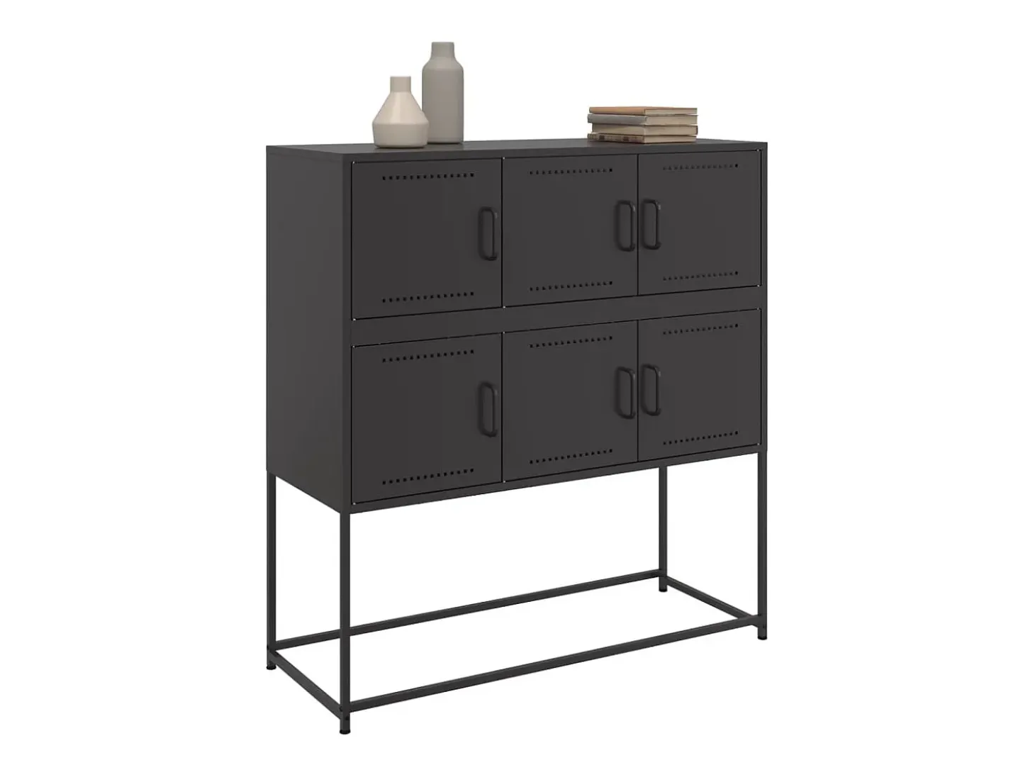 Aparador negro 100,5x39x107 cm acero