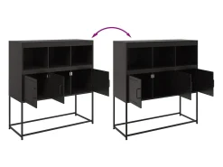 Aparador negro 100,5x39x107 cm acero