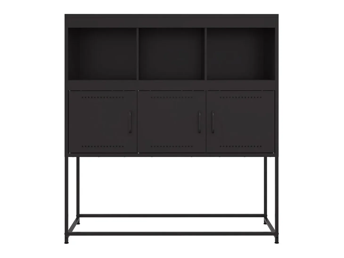 Aparador negro 100,5x39x107 cm acero
