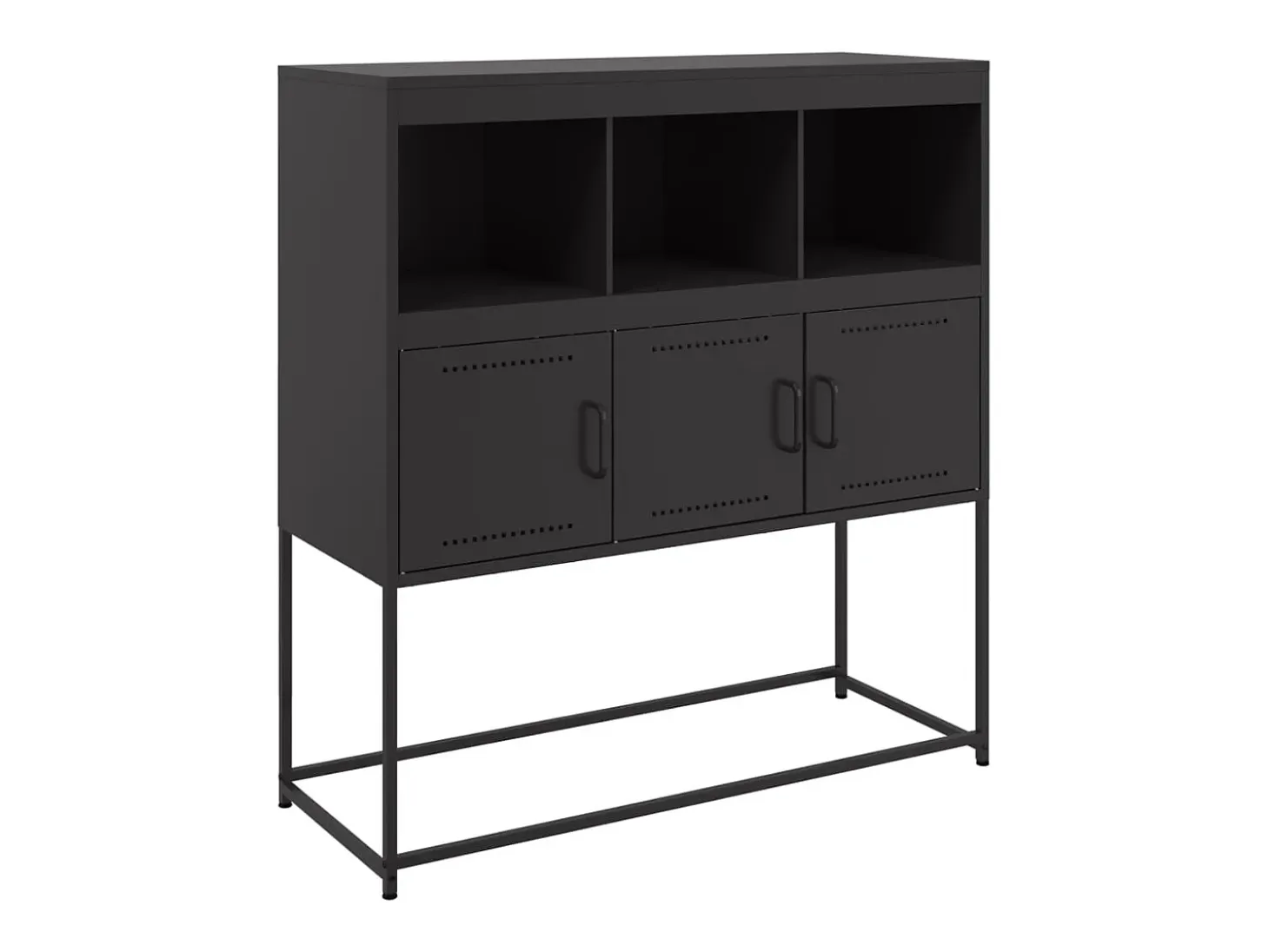 Aparador negro 100,5x39x107 cm acero