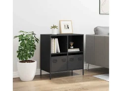 Aparador negro 68x39x73,5 cm acero laminado en frío