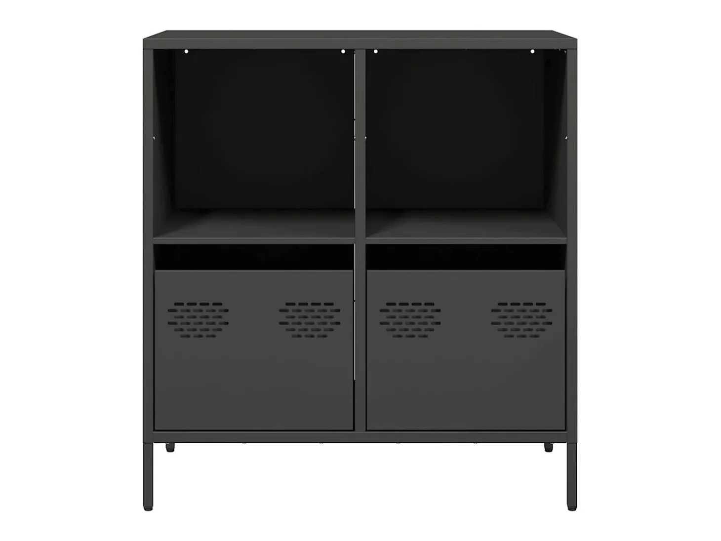 Aparador negro 68x39x73,5 cm acero laminado en frío