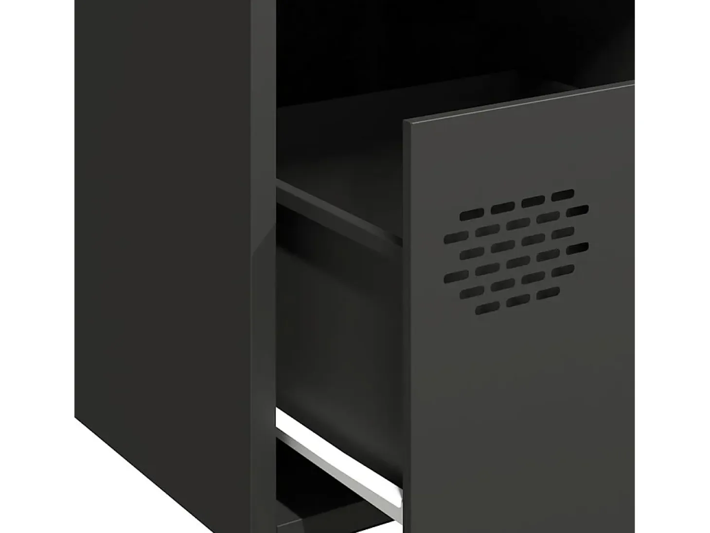 Aparador negro 68x39x73,5 cm acero laminado en frío