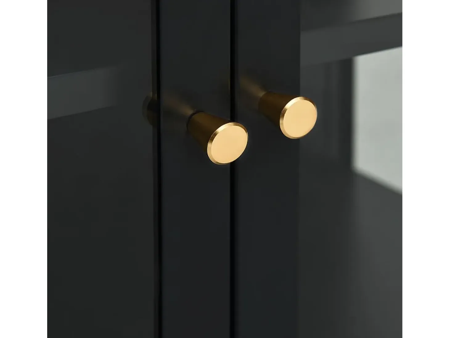 Aparador Negro 70x35x70 cm Acero y cristal