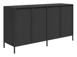 Aparador negro 135x39x73,5 cm acero laminado en frío