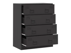 Aparador negro 67x39x83 cm acero