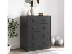 Aparador negro 67x39x83 cm acero