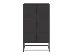 Aparador negro 68,5x38,5x123,5 cm acero