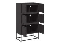 Aparador negro 68,5x38,5x123,5 cm acero