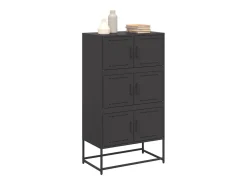 Aparador negro 68,5x38,5x123,5 cm acero