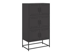 Aparador negro 68,5x38,5x123,5 cm acero