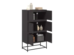 Aparador negro 68,5x38,5x123,5 cm acero