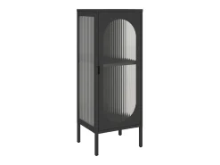 Aparador negro 40x35x105 cm cristal y acero