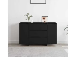 Aparador negro 120x41x75 cm en madera de ingeniería