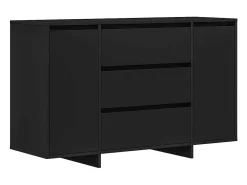 Aparador negro 120x41x75 cm en madera de ingeniería