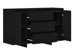 Aparador negro 120x41x75 cm en madera de ingeniería