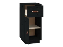 Aparador Negro 34x40x75 cm Madera Maciza de Pino