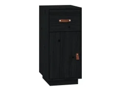 Aparador Negro 34x40x75 cm Madera Maciza de Pino