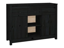 Aparador Negro 100x35x74,5 cm Madera Maciza de Pino