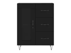 Aparador negro 69,5x34x90 cm madera de ingeniería