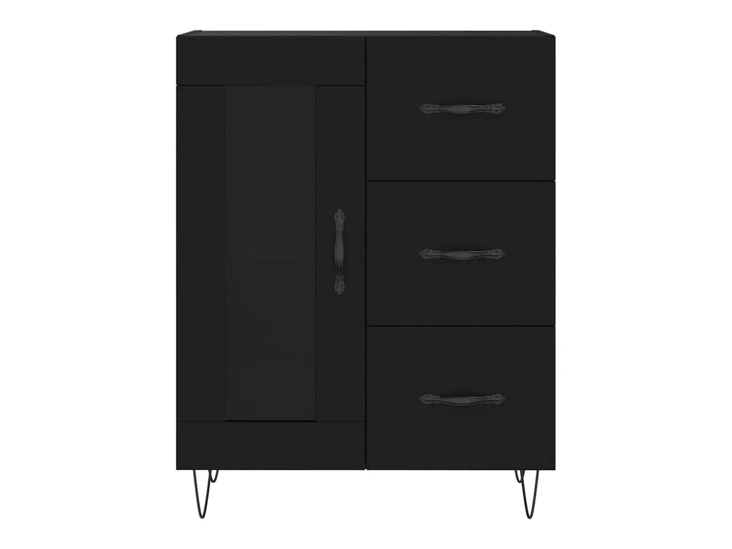 Aparador negro 69,5x34x90 cm madera de ingeniería