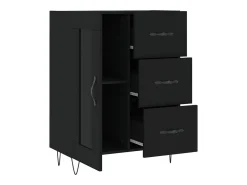 Aparador negro 69,5x34x90 cm madera de ingeniería