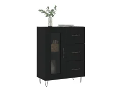 Aparador negro 69,5x34x90 cm madera de ingeniería
