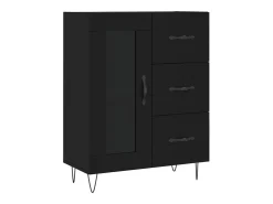 Aparador negro 69,5x34x90 cm madera de ingeniería