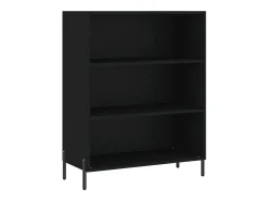 Aparador negro 69,5x32,5x180 cm madera de ingeniería