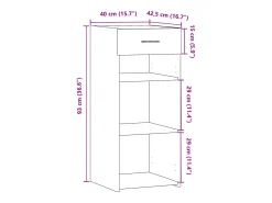 Aparador negro 40x42,5x93 cm madera contrachapada