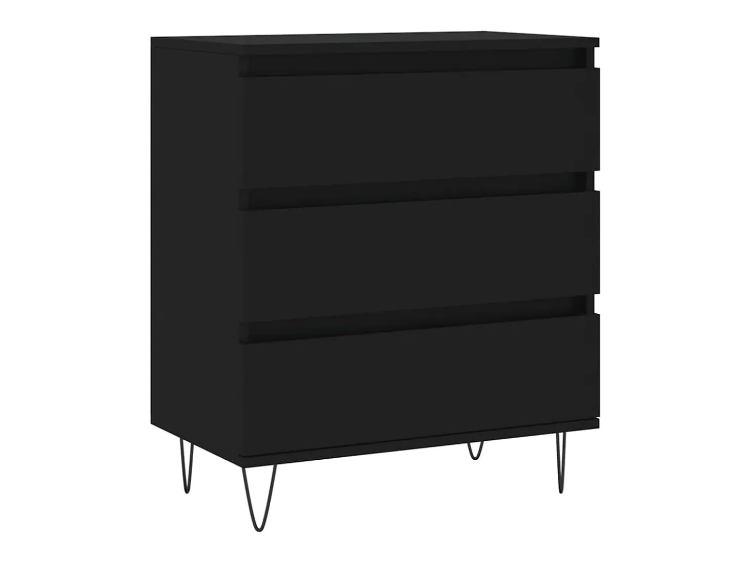 Aparador negro 60x35x70 cm Madera de ingeniería