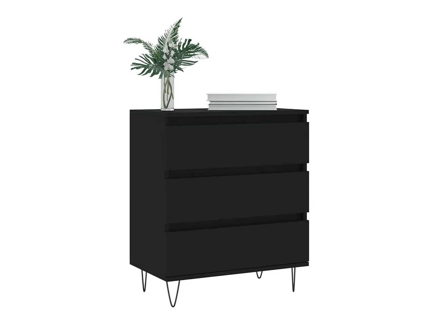 Aparador negro 60x35x70 cm Madera de ingeniería