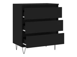 Aparador negro 60x35x70 cm Madera de ingeniería