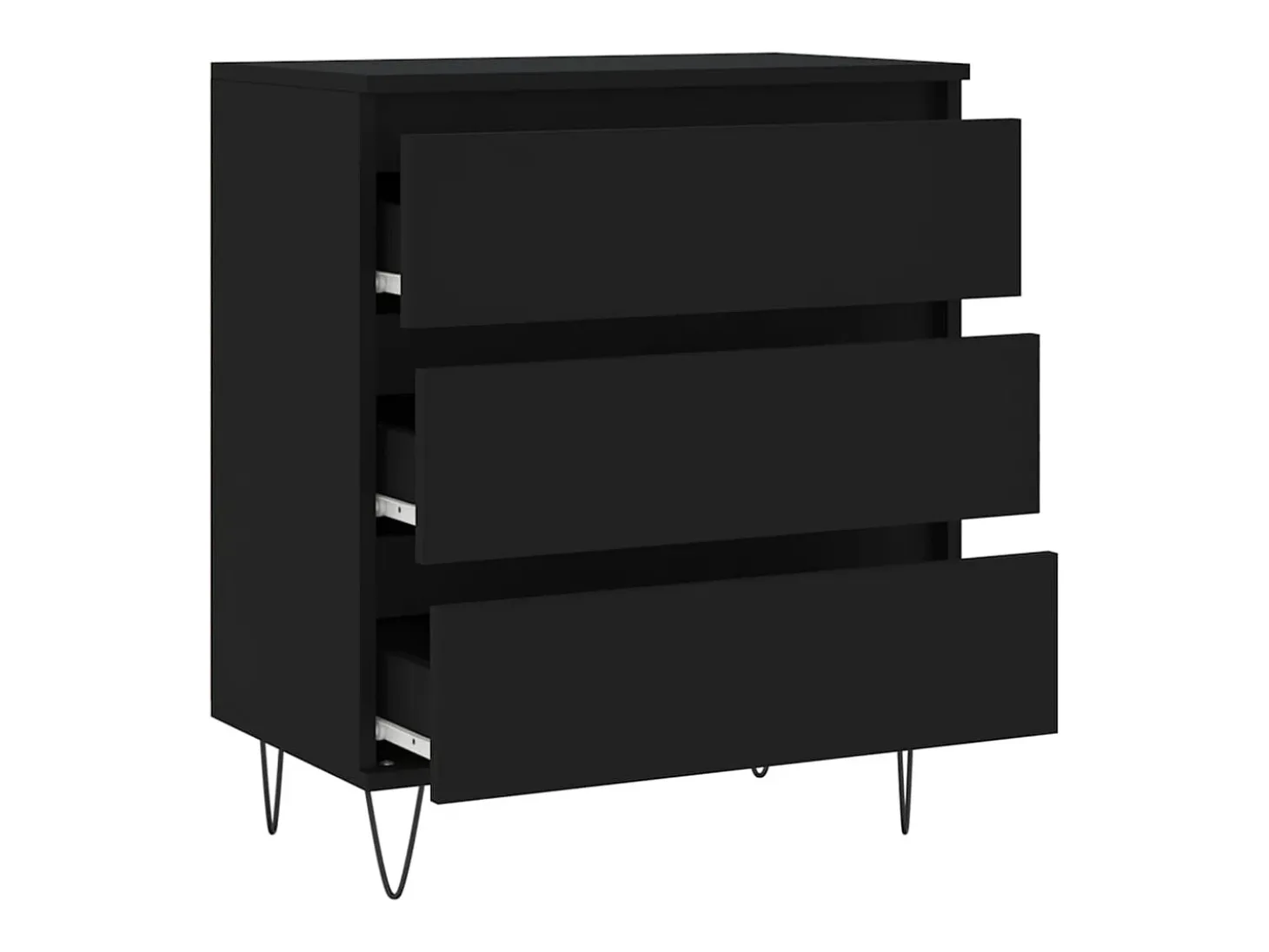 Aparador negro 60x35x70 cm Madera de ingeniería