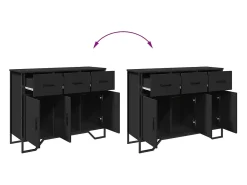 Aparador negro 97x32,5x74,5 cm madera de ingeniería