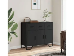 Aparador negro 97x32,5x74,5 cm madera de ingeniería