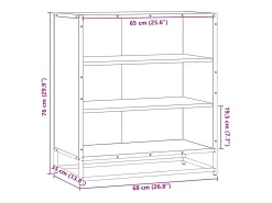 Aparador negro 68x35x76 cm madera contrachapada y metal