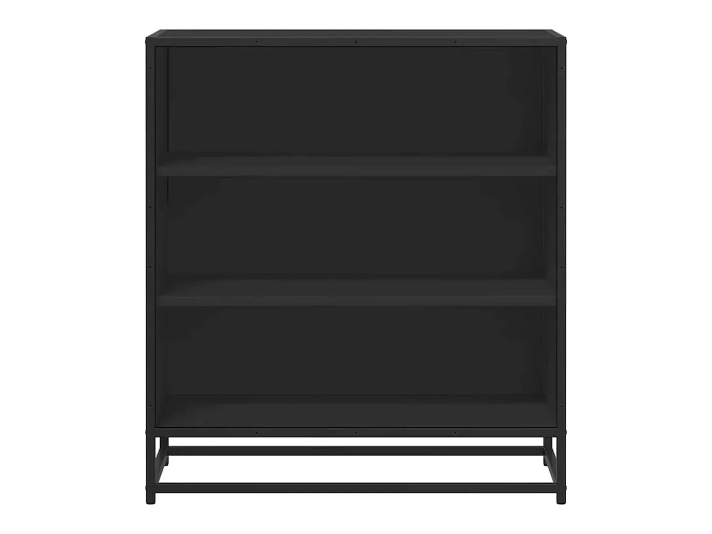 Aparador negro 68x35x76 cm madera contrachapada y metal