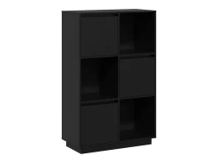 Aparador Negro 74x35x117 cm Madera Maciza de Pino