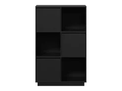 Aparador Negro 74x35x117 cm Madera Maciza de Pino