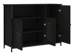 Aparador negro 100x35x75 cm madera de ingeniería