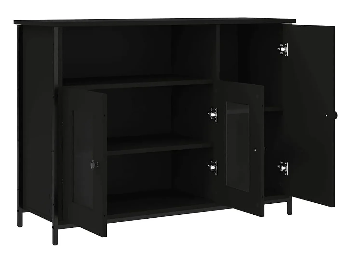 Aparador negro 100x35x75 cm madera de ingeniería