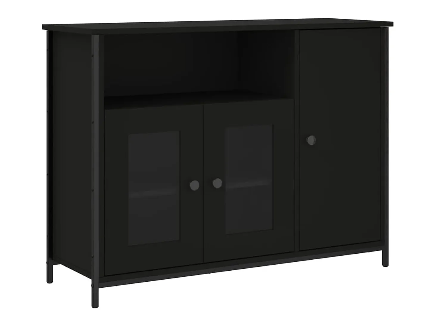 Aparador negro 100x35x75 cm madera de ingeniería