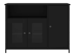 Aparador negro 100x35x75 cm madera de ingeniería
