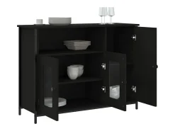 Aparador negro 100x35x75 cm madera de ingeniería