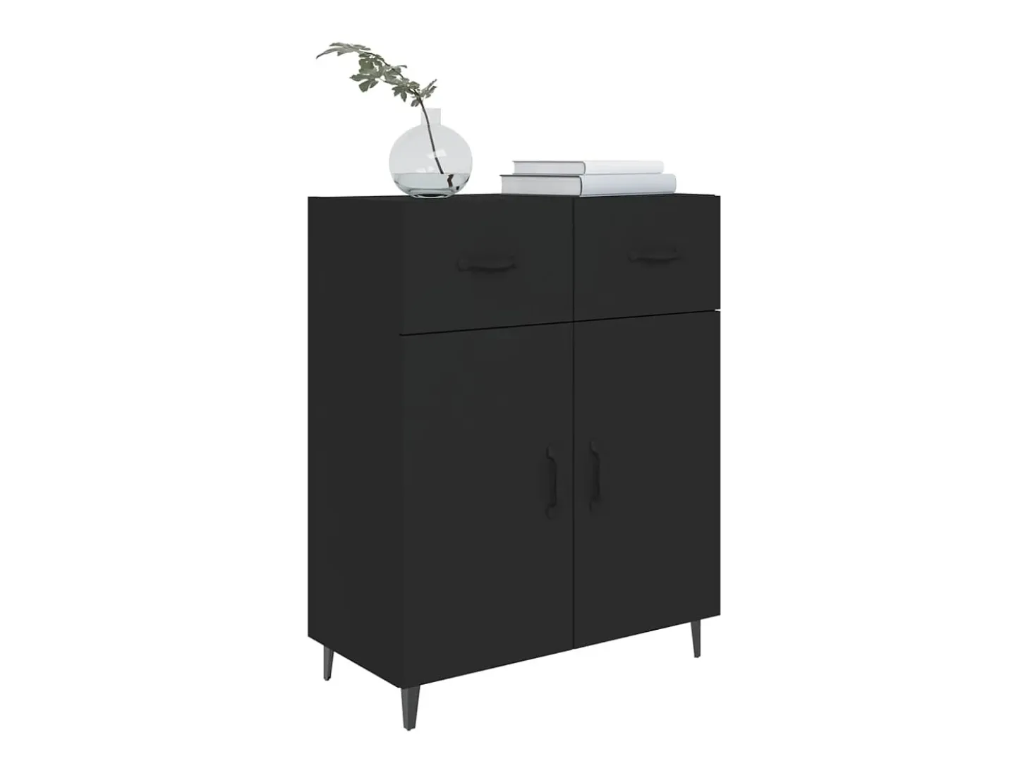 Aparador negro 69,5x34x90 cm madera de ingeniería