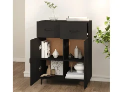 Aparador negro 69,5x34x90 cm madera de ingeniería