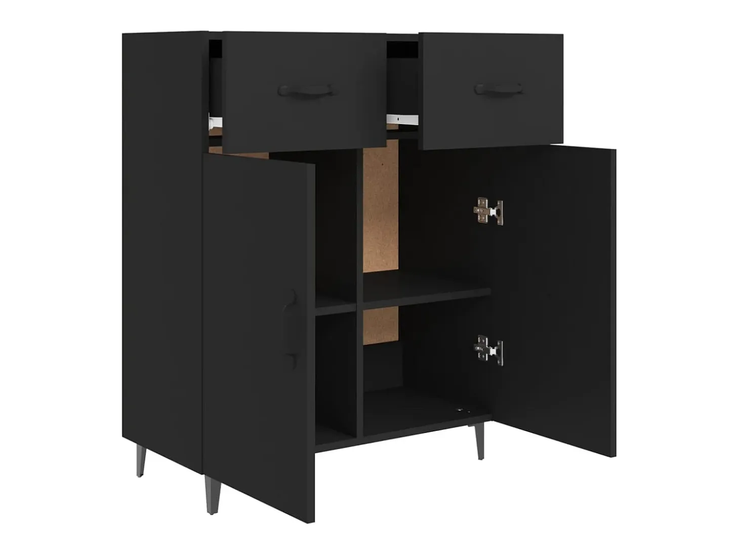 Aparador negro 69,5x34x90 cm madera de ingeniería