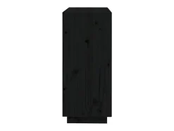 Aparador negro 74x35x80 cm madera maciza de pino