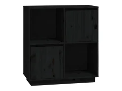 Aparador negro 74x35x80 cm madera maciza de pino